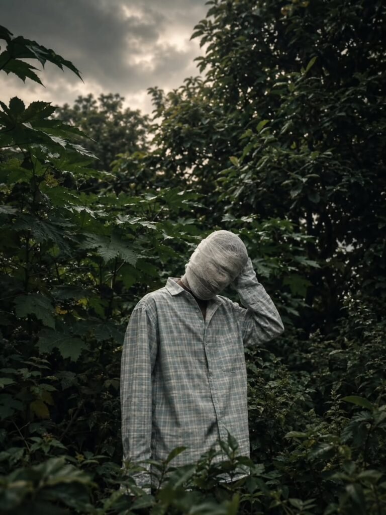 Cinematic Bandaged face photo editing